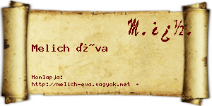 Melich Éva névjegykártya